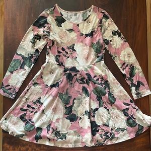 Children's Place Dress Floral Long Sleeve, Size: M 7/8
